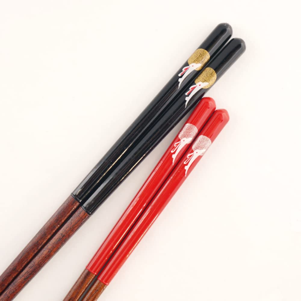 Hyosaemon chopsticks and chopstick rest couple set Happy White Rabbit chopstick rest paulownia (chopstick x2, x2, box) X-821