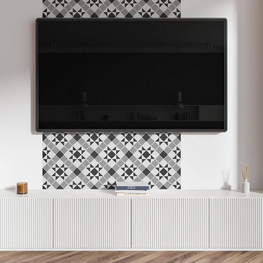 Samoprzylepny Panel Winylowy - Dekoracja Z Nadrukiem 100X50 Cm Geometryczny Wzór Z Gwiazdami