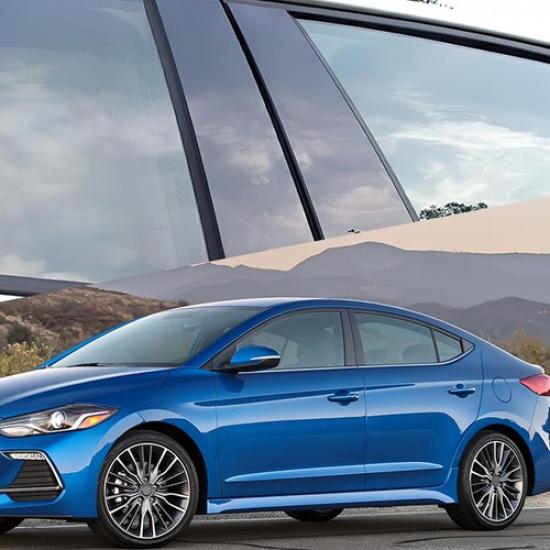 8X Glossy Black Pillar Posts Door Window Trim For Hyundai Elantra 2017- EXV