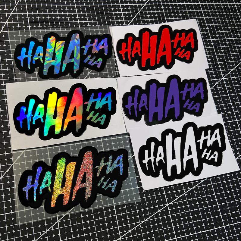 1PC HAHA Motorcycle Stickers Waterproof for DIY Motorbike Fuel Tank Helmet Front Fairing Fork Road Bike Universal Vinyl Decals