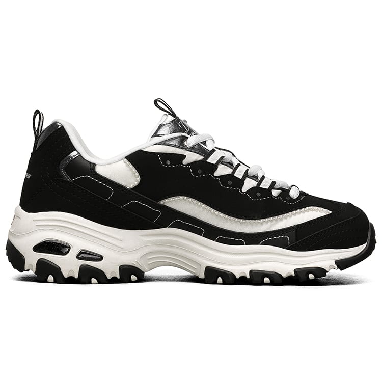 Skechers D Lites 1.0 Low Chunky Shoes Black Women's 149463-BKW