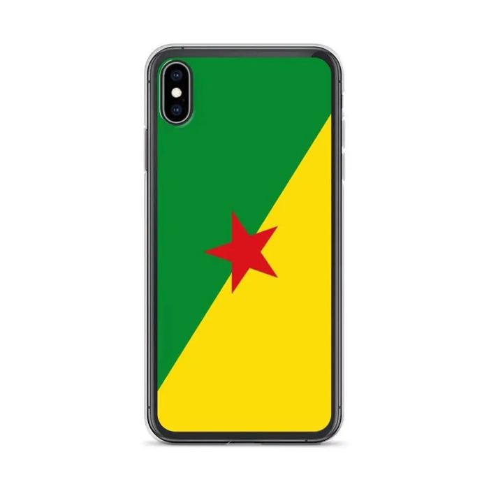 Coque iPhone - Drapeau Guyane - iPhone XS Max - Souple - Multicolore - Verticale