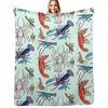 Colorful Aquatic Crayfish Species In Watercolor Throw Blanket Men'S Soft Warm Throw Blanket For Couch