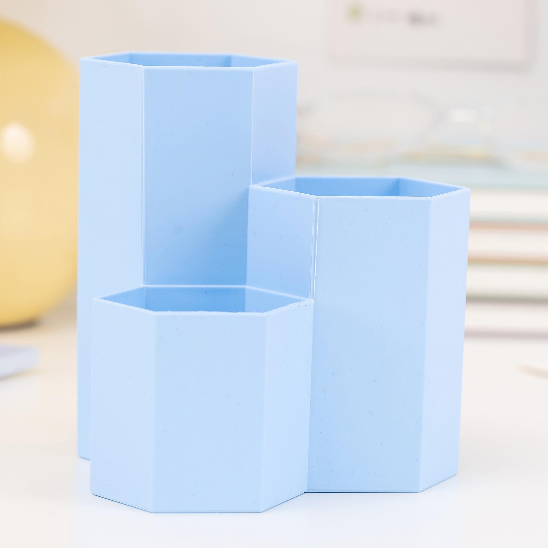 

Nordic Three-Grid Slanted Pen Holder Multifunctional Desktop Storage Box синій