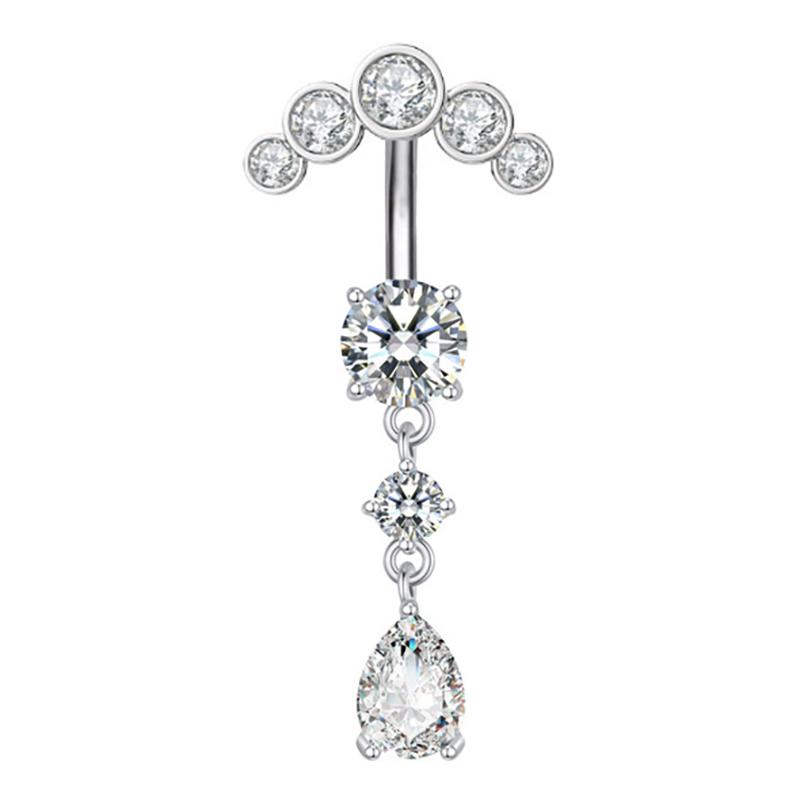 

Pink Zircon Belly Button Rings Jewelry Stainless Steel Butterfly Heart Navel Piercing Barbell Cute Belly Rings For Women