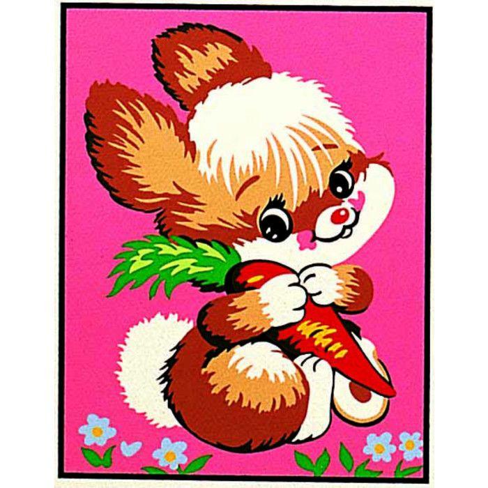 Kit canevas blanc Le lapin 20x25cm