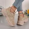 Fashion Retro Chunky Platform Sneakers for Women Spring Autumn Plus Size Breathable Sports Shoes Woman Thick Bottom Vulcanizd Shoes