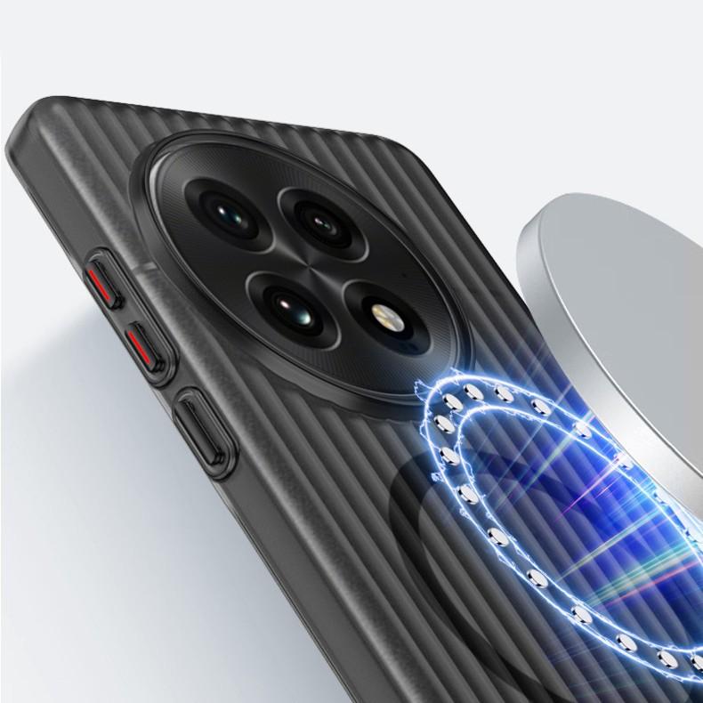 Applicable To OnePlus Turbo6 Ice Mist Corrugated Pattern Mobile Phone Case 1 + 15T Magnetic Attraction Anti-drop All-inclusive Ace6 Supreme Matte