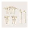 SZSL Pearl Hair Pins, Set of 5, 3 Styles, U-Pin Hair Accessories for Wedding, Party, Kids, Graduation, Formal Occasions, Gold