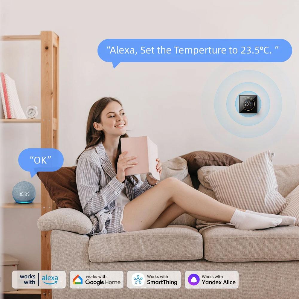 WiFi Smart Knob Thermostat Floor Heating Water Gas Boiler Home Room Programmable Temperature Controller Tuya Alexa Google Home Fuel Injectors 6