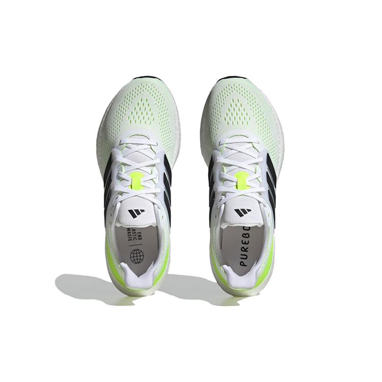New Adidas PureBoost 23 Shoes 'Cloud White Black Lucid Lemon' IF2379
