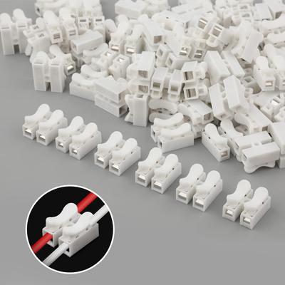 50pcs 10A 220V CH-2 Quick Connector 2-Position Spring Wire Connectors Self-Locking CH-2 Press Type Electric Connection Quick