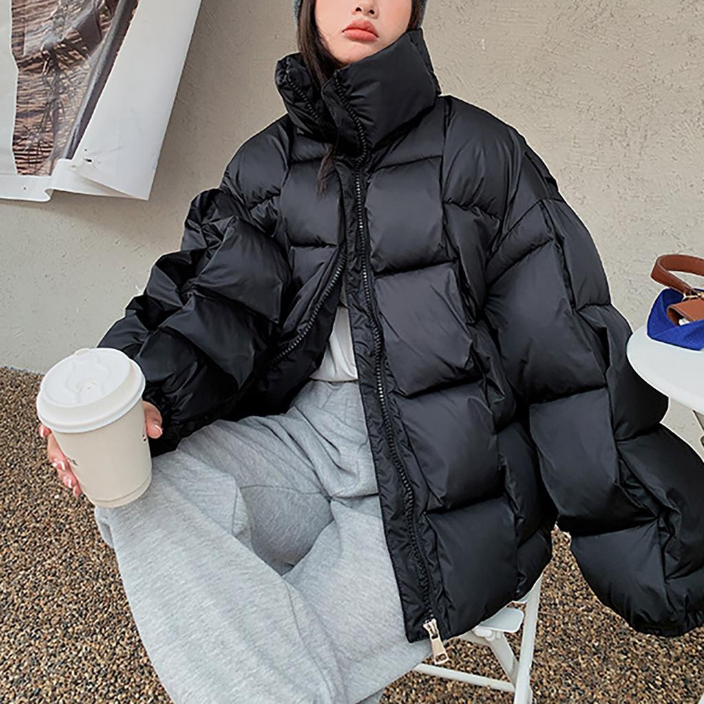 Winter Woven Personalized Block Cotton Jacket For Warmth And Temperament, Thick Coat For Men And Women