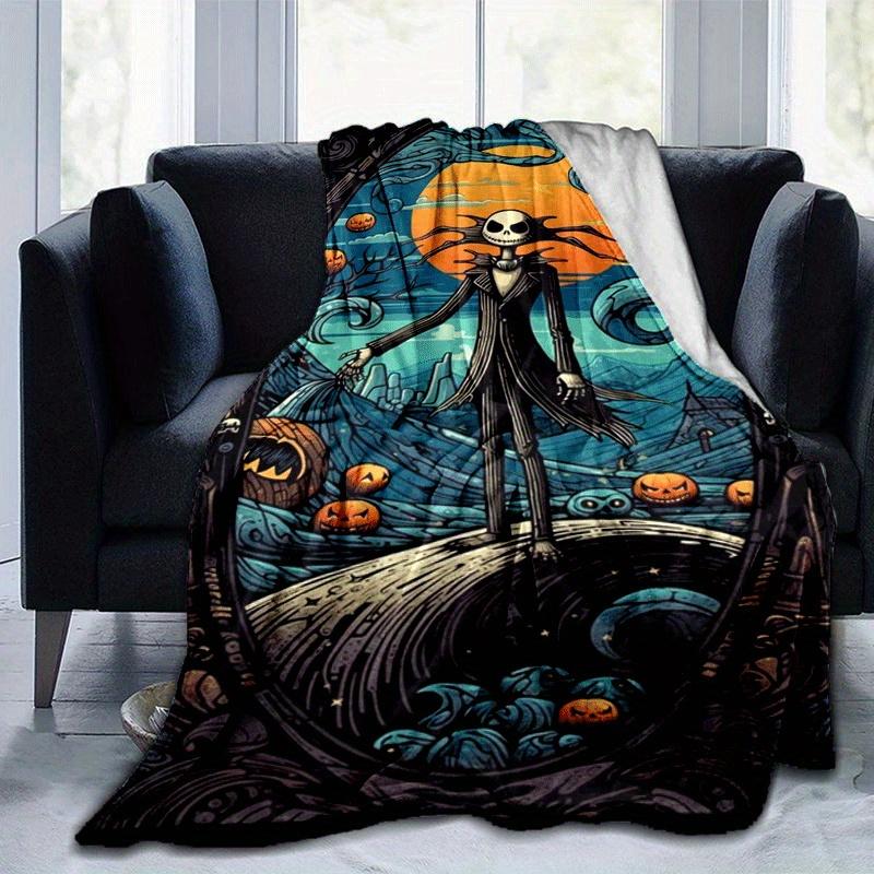 1pc The Nightmare Before Christmas Printing Blanket - Soft, All-Season Throw for Living Room, Bedroom,Personalized Gift with Adorable Cartoon Design