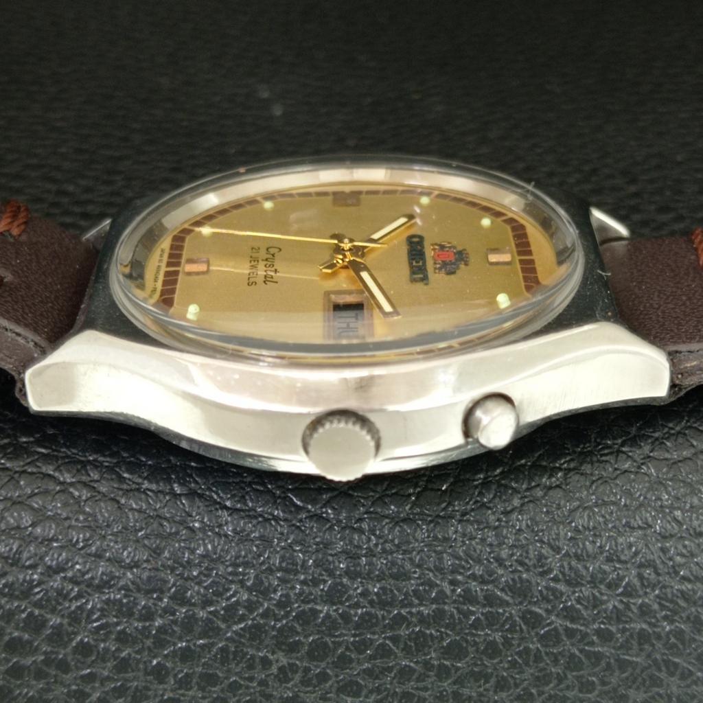 AUTOMATIC VINTAGE ORIENT CRYSTAL 46941 JAPAN MENS ORIGINAL DIAL WATCH A706955-1