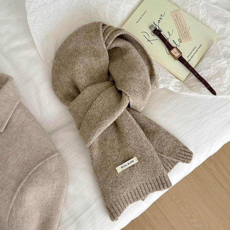 Womens Wool Blend Knit Scarf Winter Warm Solid Color Fashionable Accessory Cold Weather