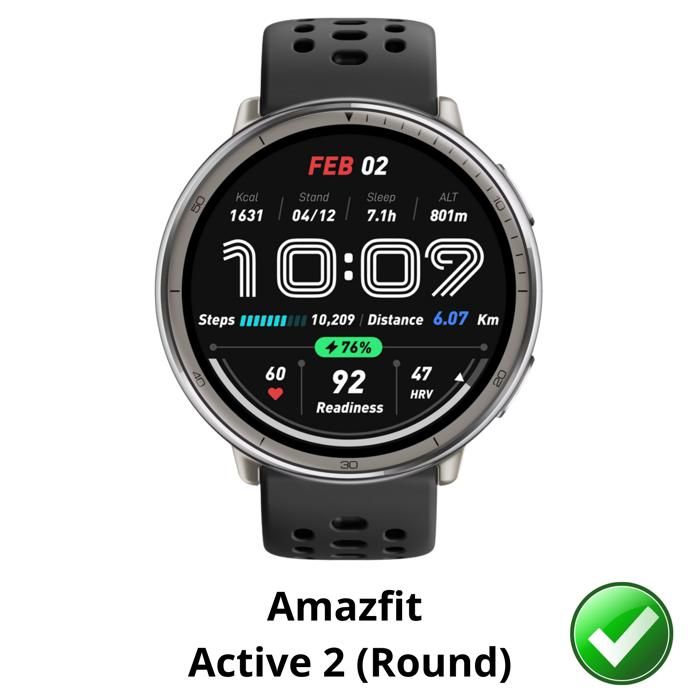 Screen Protector for Amazfit Active 2 (Round) [Pack 6] Ultra Thin Resistant Protective Plastic Film Phonillico®
