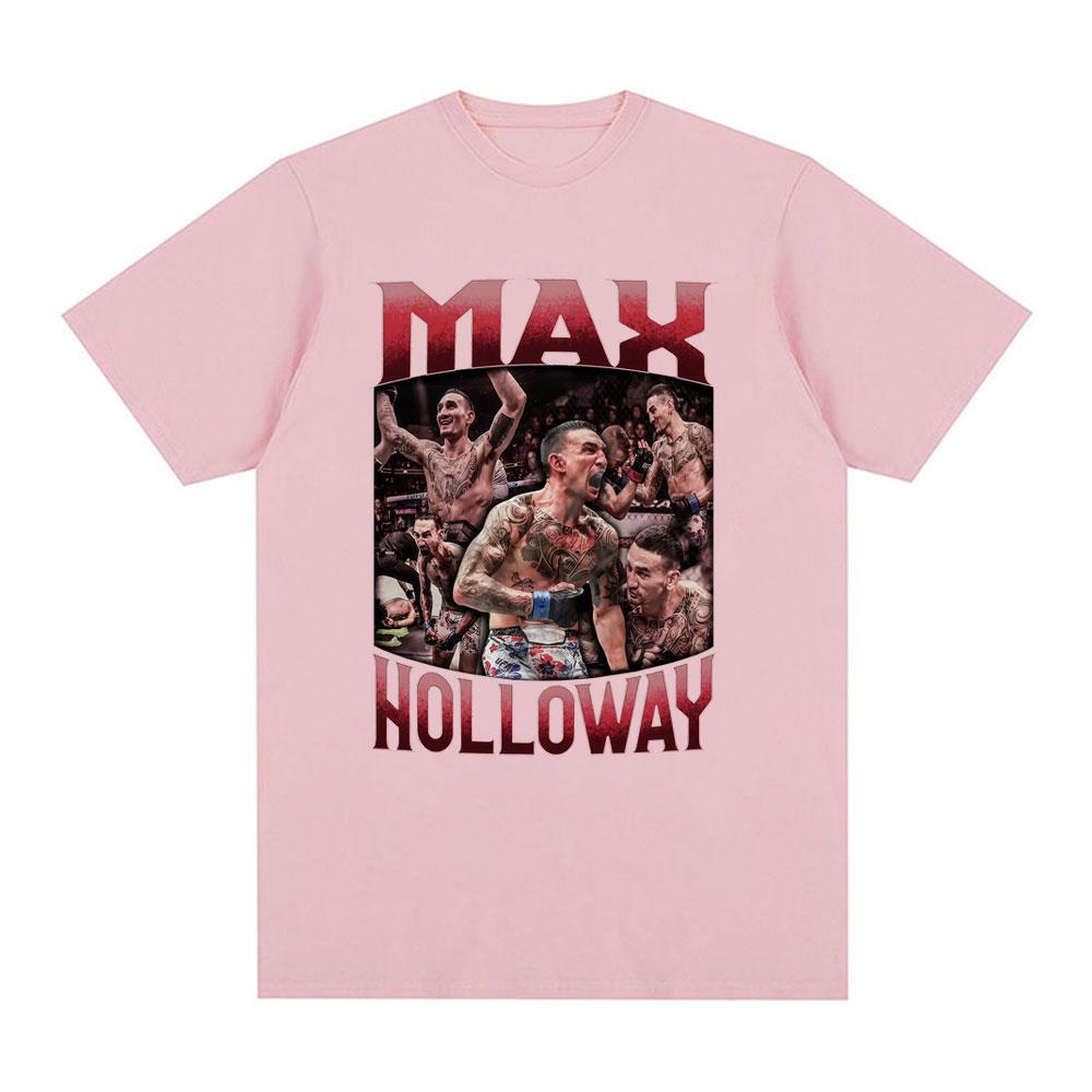 Max Holloway Blessed Grafik T-Shirts Unisex Damenmode High Street Vintage T-Shirts Unisex Sommer Oberteile Rundhals Kurzarm T-Shirt