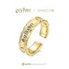 X Harry Potter Official Collaboration Gryffindor Ring Adjustable Sizes 14-16 Open Rig Gold-Tone Silver Base Metal Harry Potter Exclusive Box