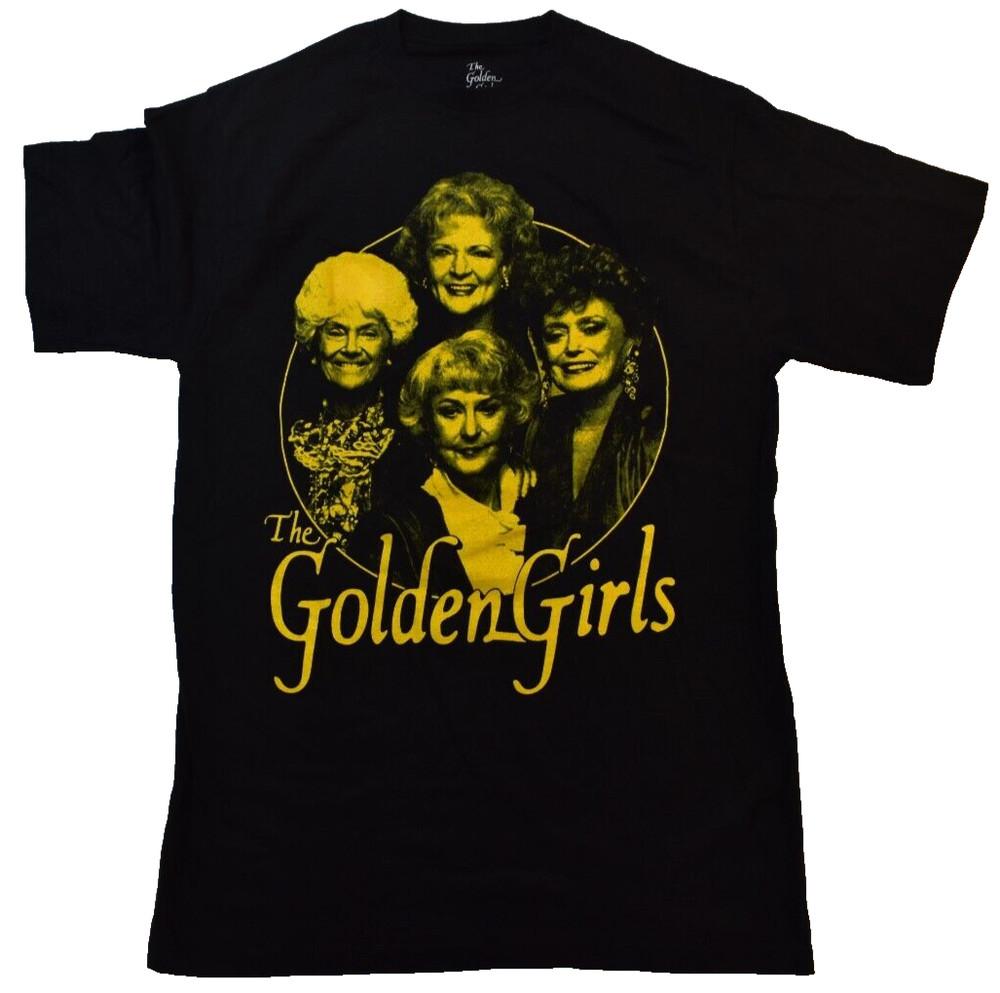 

Золотые девочки Мужская футболка с желтым графическим принтом, черная, новая M 3XL