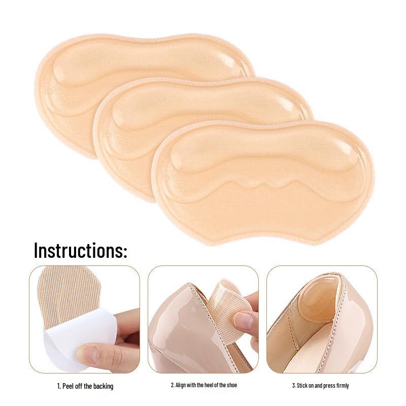 Soft, Cuttable Anti-Slip Heel Stickers - Anti-Rub, Self-Adhesive, Skin-Like Pads for High Heels, Adjustable to Half Size