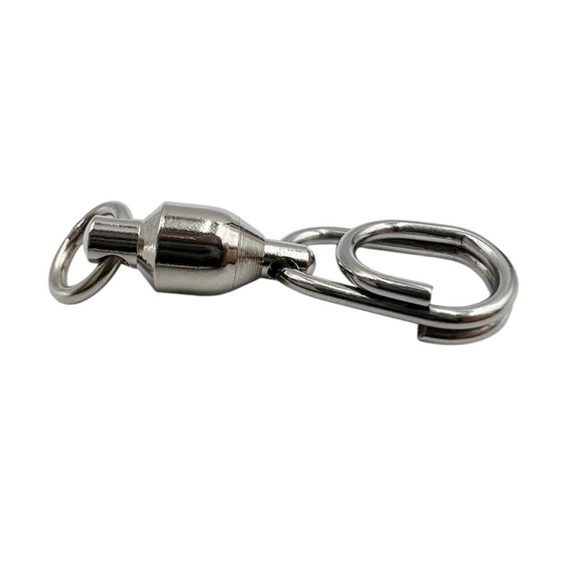 50Pcs Fishing Line Hook Connectors Round Bearing Swivels Fishing Snap Fishing Swivels Fishing Swivels with Locking Snap