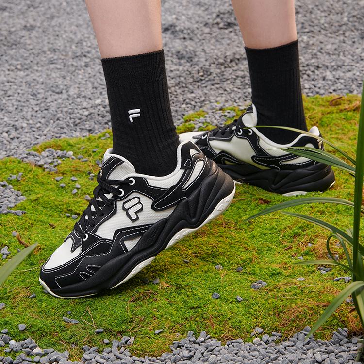 Fila Fusion Flash Retro Low Top Running Shoes Women Sneaker Black T12W331103FPB