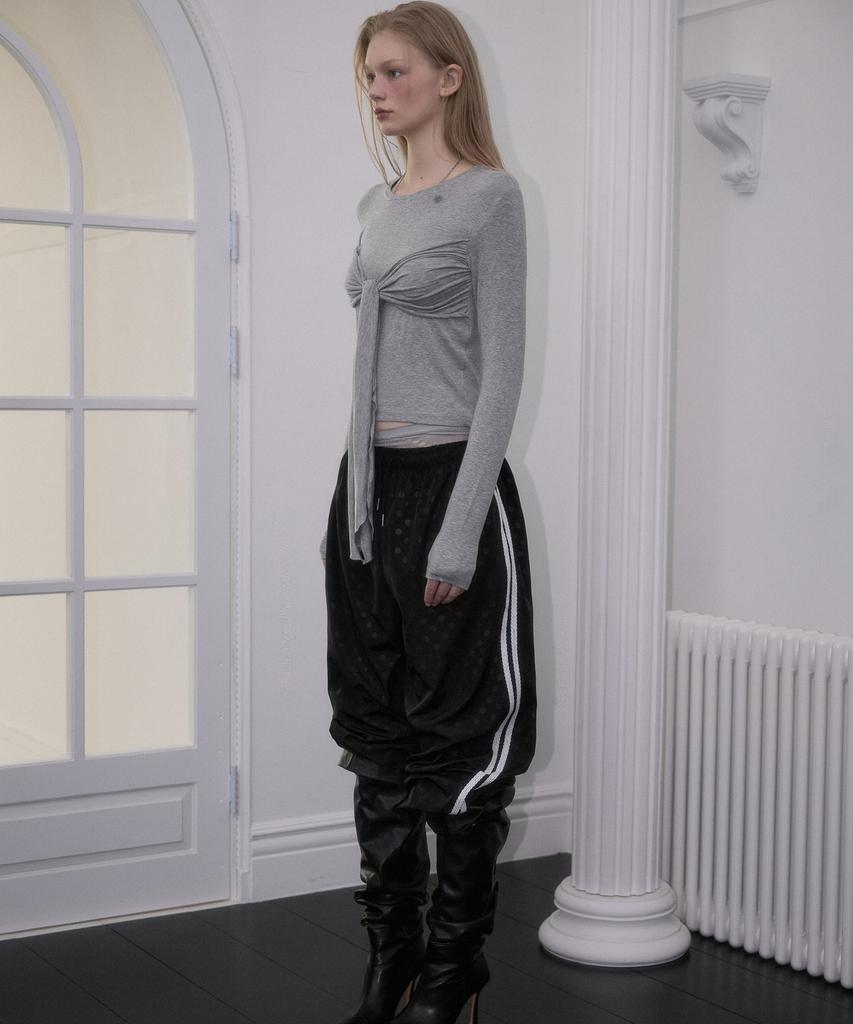 ROSEFRANTZ Tie Ribbon Long Sleeve [Gray]