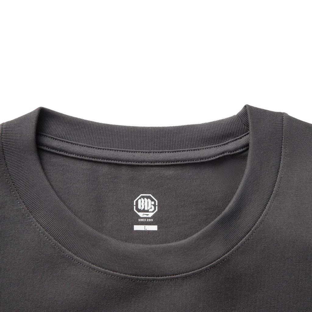 Li Ning Badfive Bedrucktes Atmungsaktives Lässiges Mode Locker Rundhals Buchstaben Kurzarm T-Shirt Herren Tops Schwarz Kieferngrau AHSVB77-5