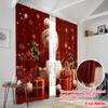 2pcs,2D Plane Printing Curtains Digital Printed Snowman Cartoon Snowflake Gift Versatile Polyester Fabric (without Rod)