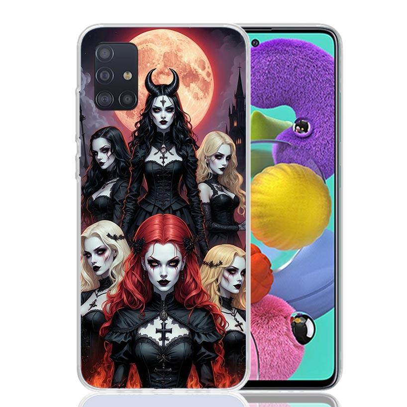 Halloween Moon Witch Horror Phone Case For Samsung Galaxy A52 A32 A22 A12 A02S A50S A30S A51 A31 AA71 Note 20 Ultra 10 S10 Plus