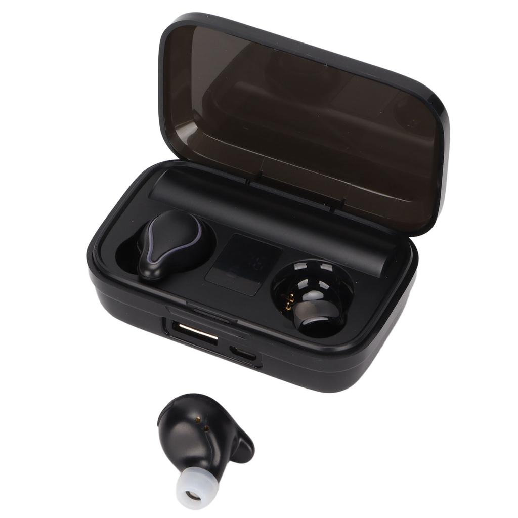 SK1 Drahtlose Bluetooth Kopfhörer Binaurale Ohrhörer HD LED Power Display IPX7 Wasserdicht Sport Subwoofer Kopfhörer Schwarz