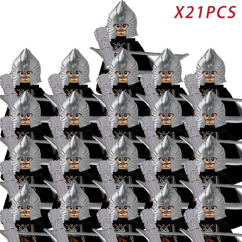 Medieval Knights Elf Dwarf Uruk-hai Mini Figures Armor Helmet Accessories Building Blocks DIY Bricks Toys For Kids Boys Gift
