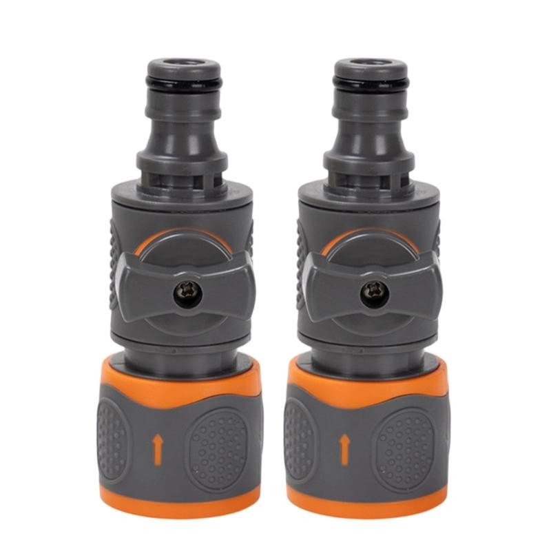 Garden Hose Pipe Tube Quick Release Valved Connector with Control Valved Extender Hose End for Horticultural Irrigation