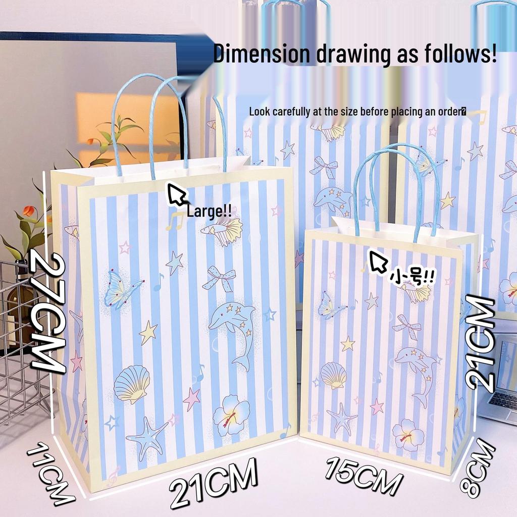 Cute Cartoon Kraft Paper Tote for Jewelry & Small Gifts