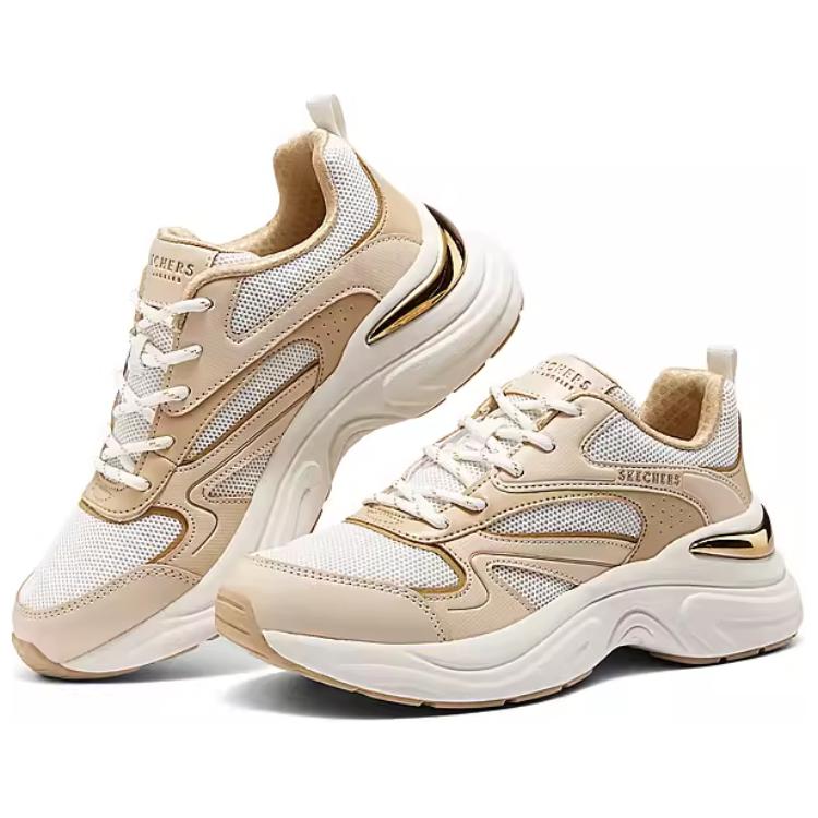 Skechers Street Comfortable Retro Synthetic Leather Fabric Support Rebound Breathable Low-Top Casual Running Shoes Women sneaker 177565-WNT