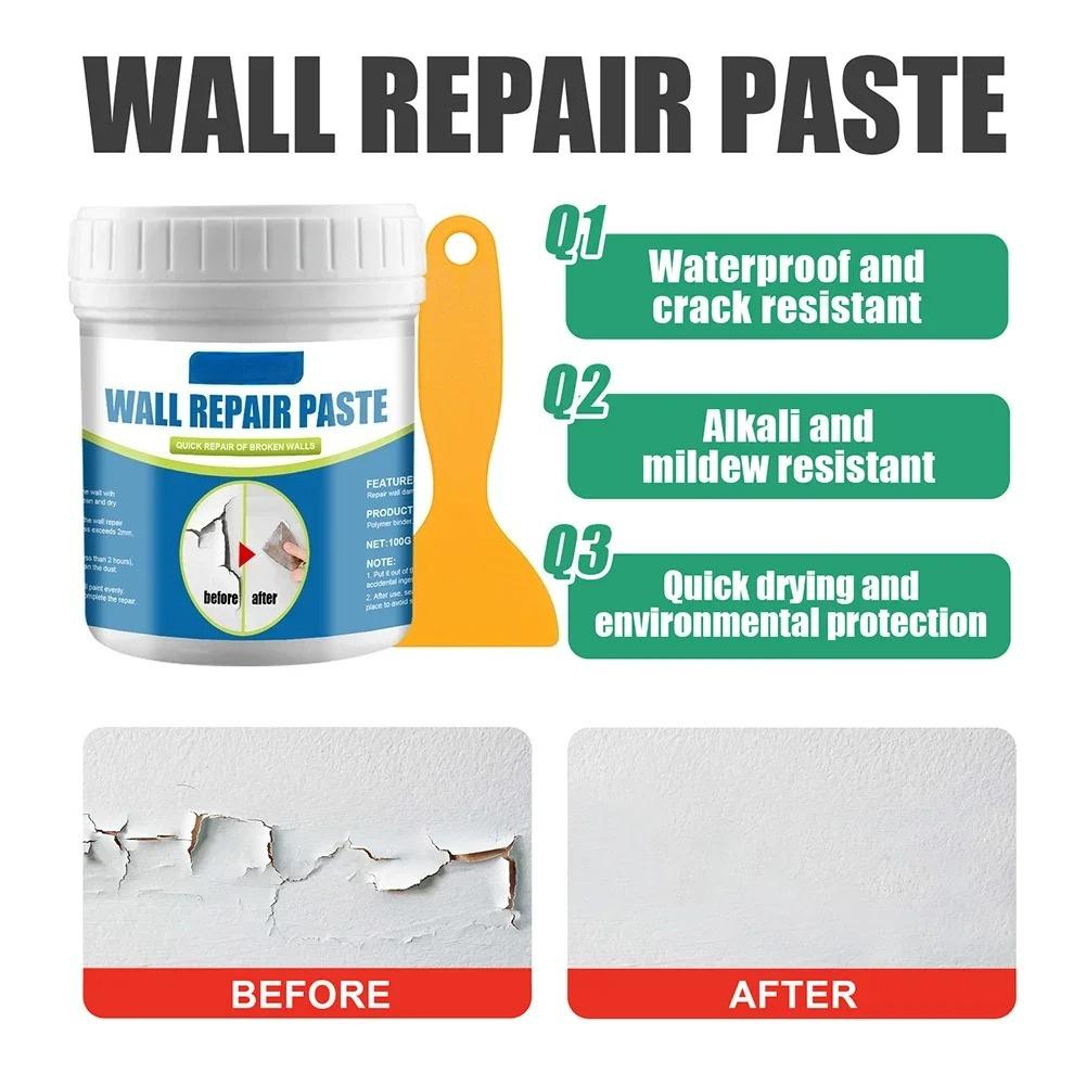 100g Multipurpose Ceramic Repair Agent Strong Adhesion Professional Adhesive Repair Agent with Scraper for Bathroom Wall Floor