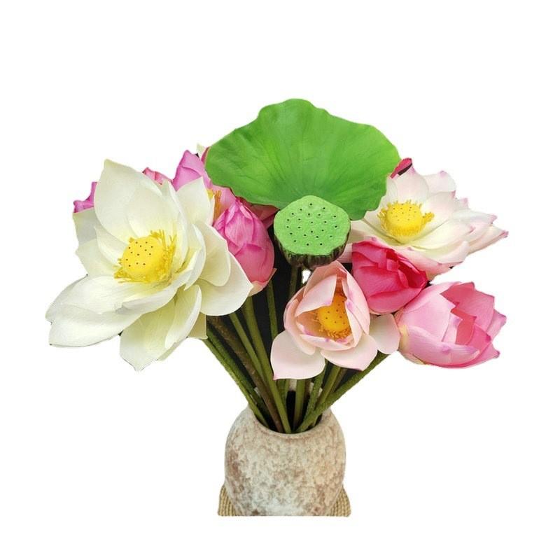 Lotus Silk Flower Simulation For Home Office Decoration And Photo Backdrops