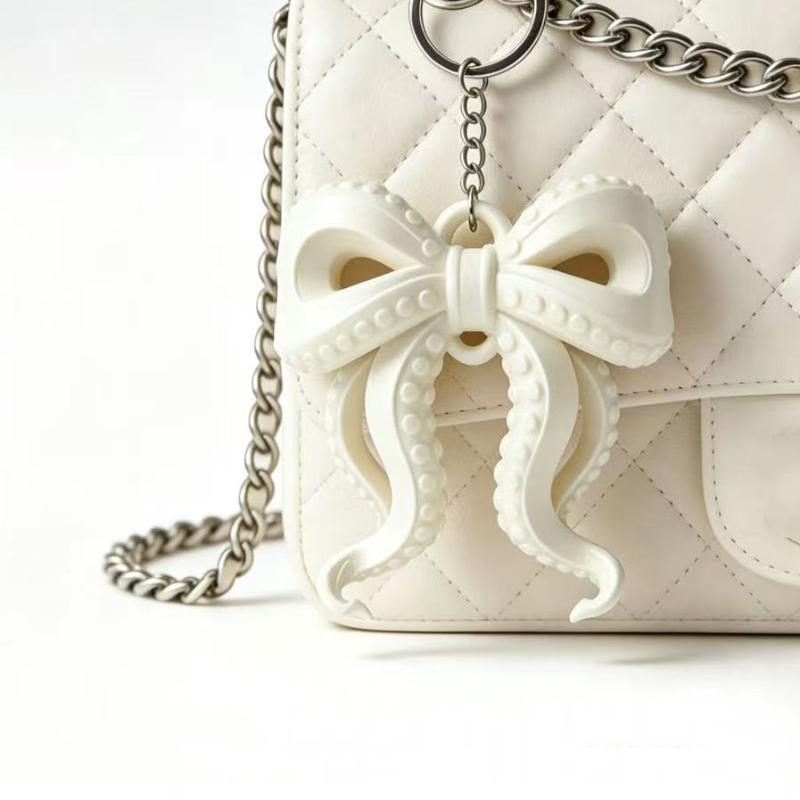 Colorful Korean Octopus Tentacle Bow Keychains Fun 3D Printed Bag Pendant Accessory For Bags Keys And Creative Gift