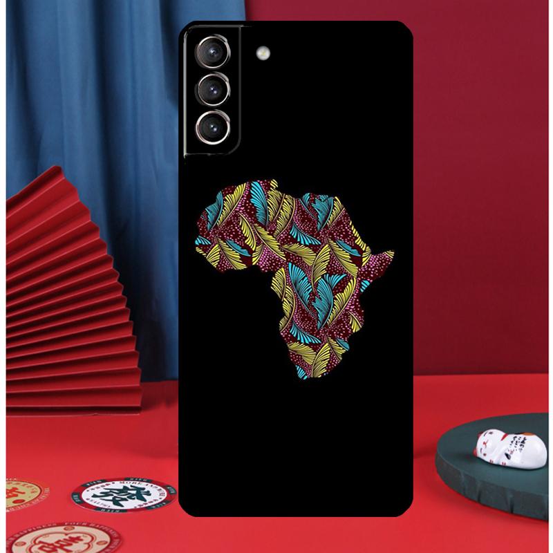 Map of Africa African Fabrics Phone Case For Samsung Galaxy S25 S24 Ultra S9 S10 S20 S21 S22 S23 Plus S24 FE Back Cover