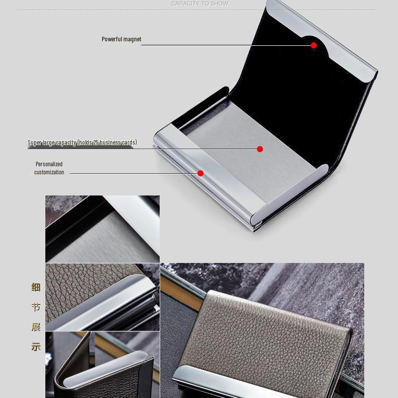 Stainless Steel Business Card Holder - Large Capacity, Fashionable and Creative Metal Design for Men & Women
