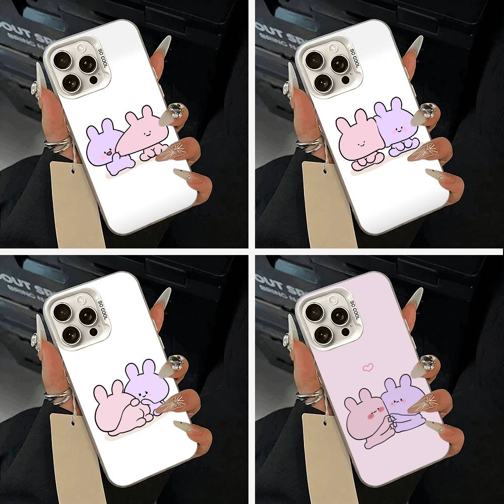 C-A-Cartoon -a-Asamimichan Phone Case For iPhone 11 12 13 14 15 16Pro Max Plus White Sliver Phone Cover