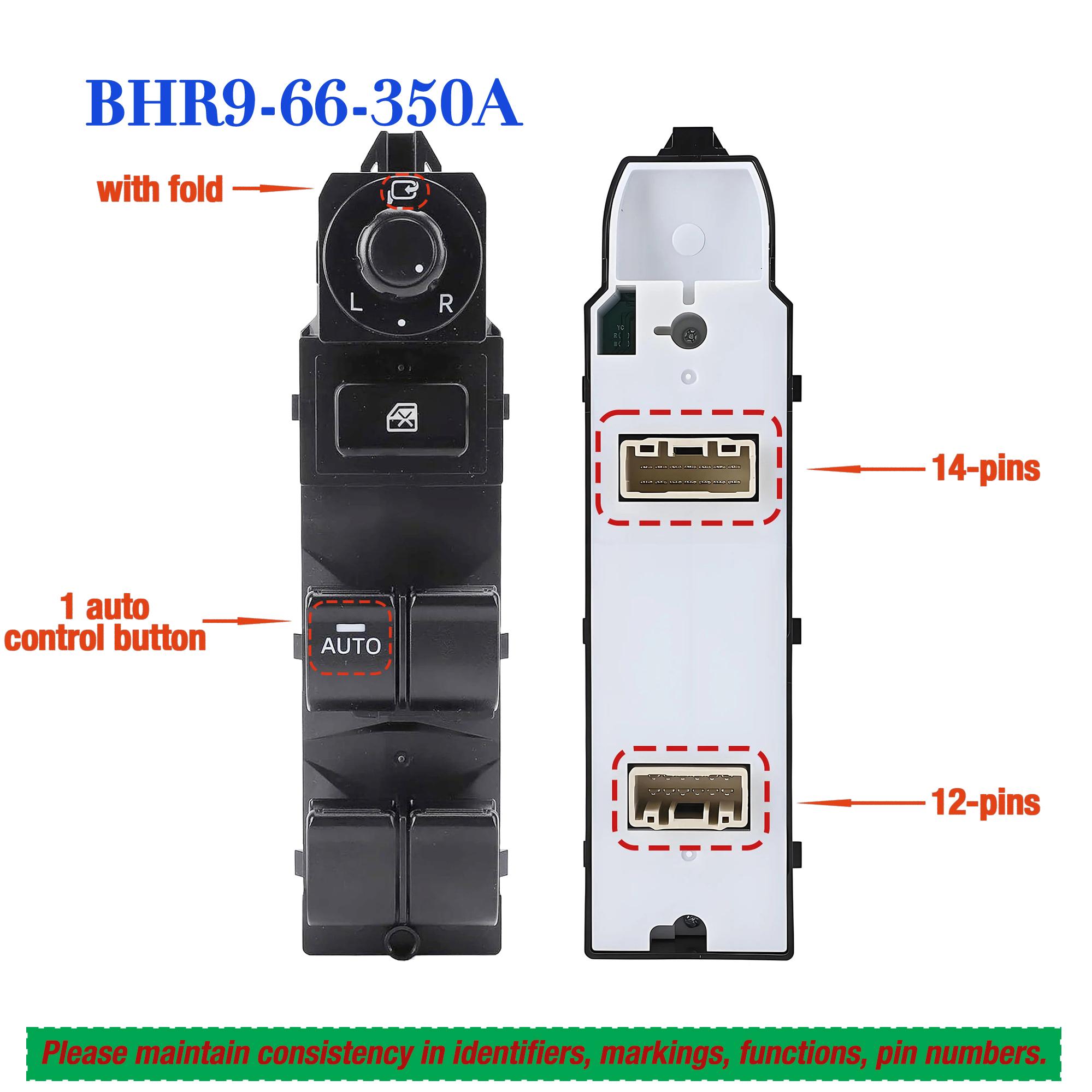 BHR966350 BHR9-66-350 BHR9-66-350A Front Left Driver Side Master Power Window Switch Lifter Control Button,For Mazda 3 2006-2011 BHR9-66-350