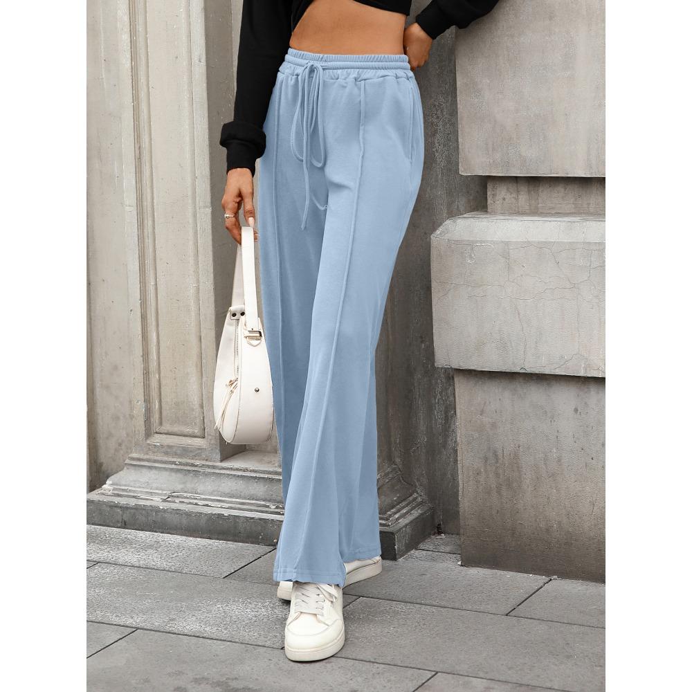 2025 Herbst und Winter Neuer Stil Einfarbig Kordelzugtasche Locker Lässige Hose für Damen
