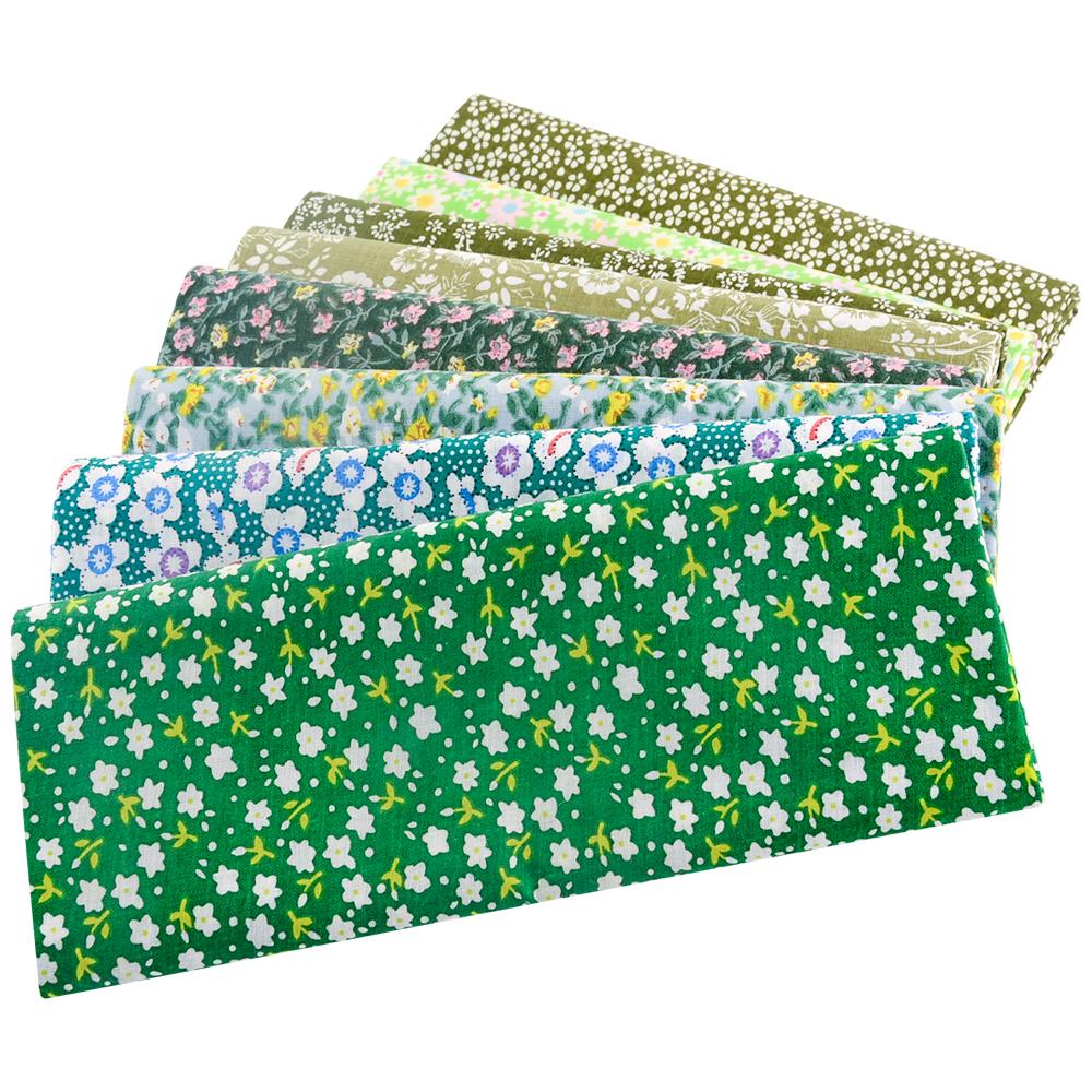 Teramila 8PCS Pack Square Multicolor Printed Cotton Fabric For Sewing Quilt Cloth Needlework Plaid Handicraft Material Patchwork