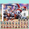 Festive Christmas Advent Calendar Blind Box With Acrylic Panda Ornaments For Decor