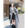 Gray One-button Windbreaker Jacket for Women Spring and Autumn New Style Loose and Versatile Coat