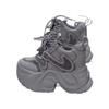 Fleece platform dad shoes autumn and winter new rhinestone small height increase casual sports shoes