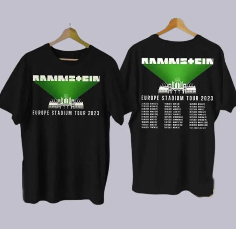Ramms 2023 Europe Stadium Tour Heavyweight T-shirt Men's, Music Tour Shirt 2023