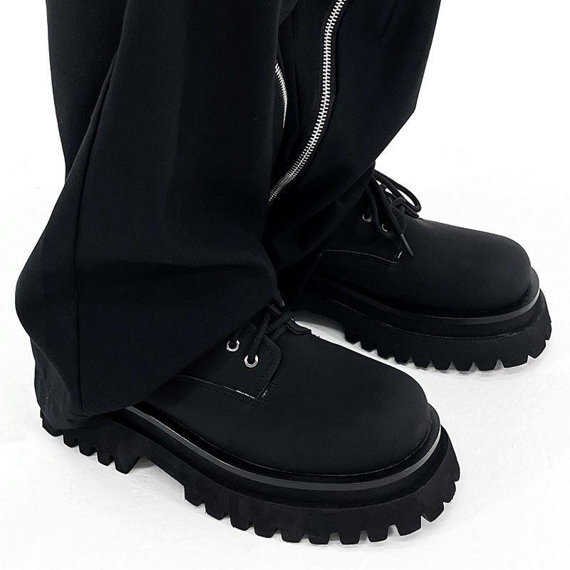 2025 Herren Hochwertige Britische Formelle Kleidung Runde Zehenpartie Lederstil Dicke Sohle Erhöht Großer Kopf Derby Schuhe